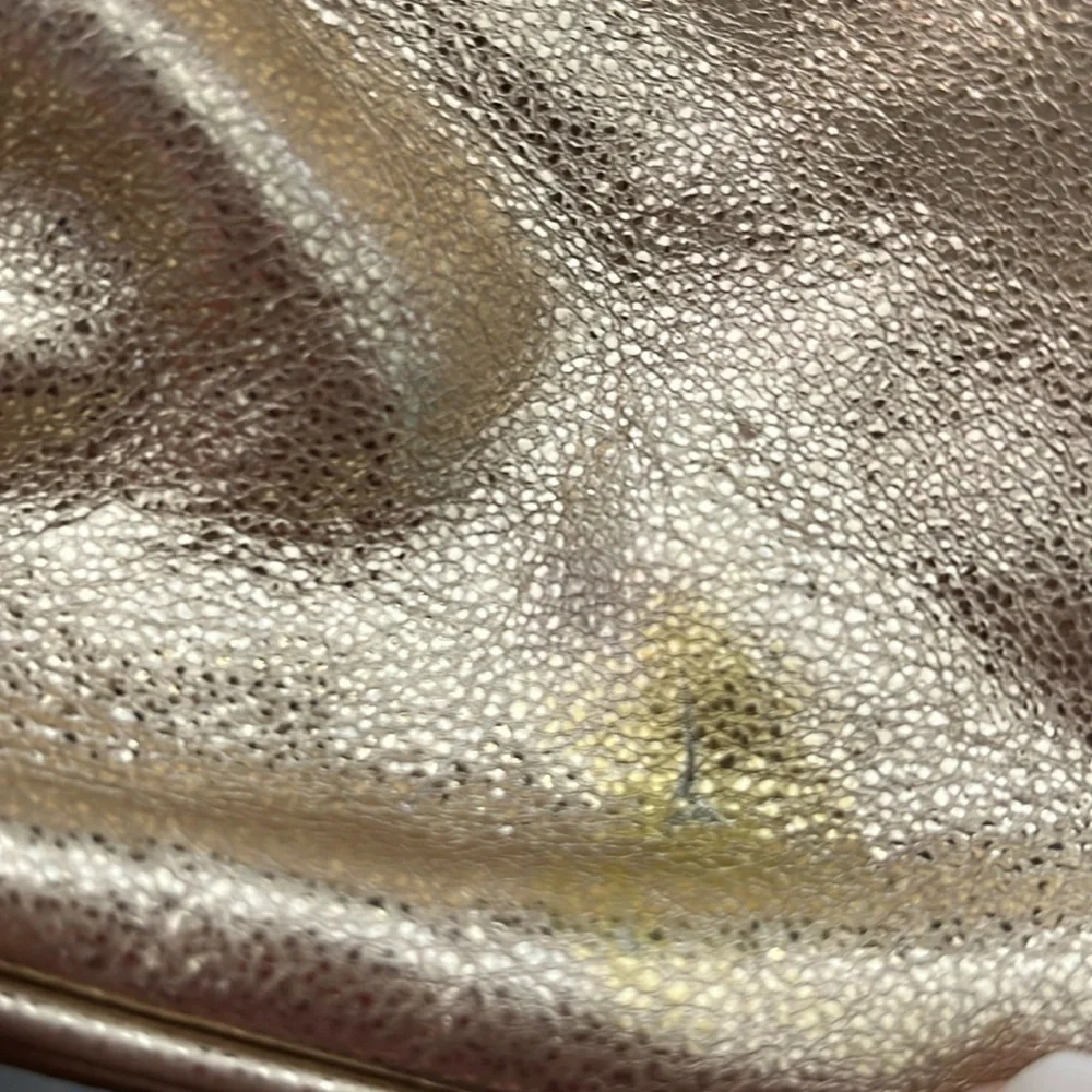 Michael Kors NYE bag, shoulder bag gold metallic leather Gold tone hardw EUC